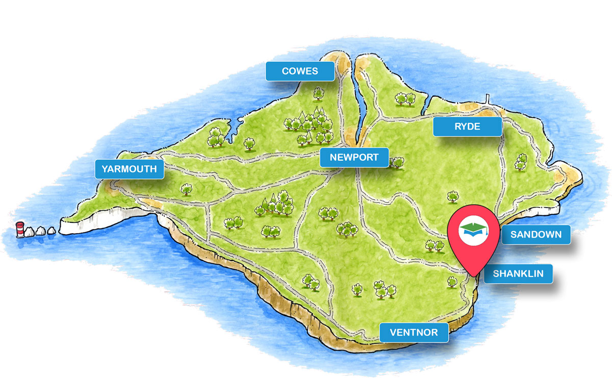 School trip Isle of Wight location map for Shanklin Chine